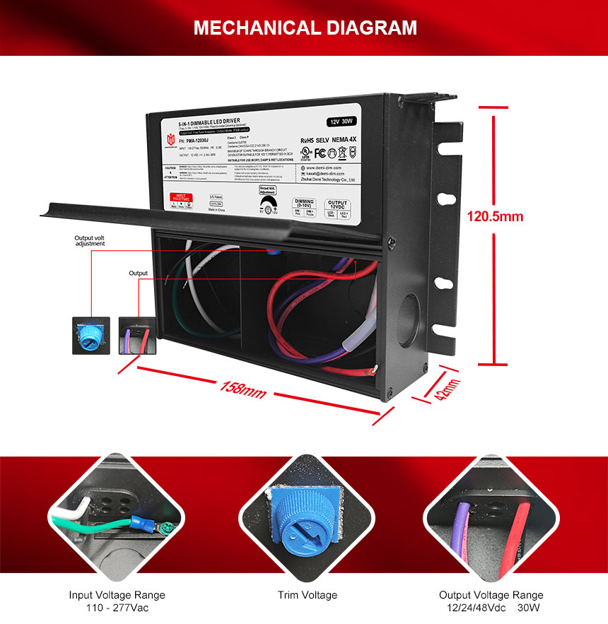 dimmable led driver 30w