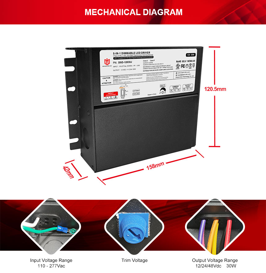 30w triac dimmable led driver