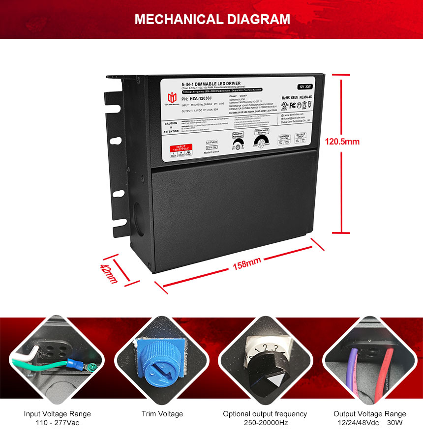 dimmable led driver 30w