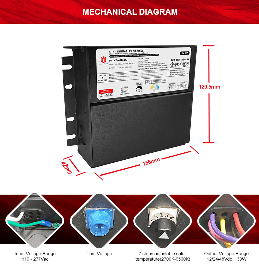 30w dimmable led driver