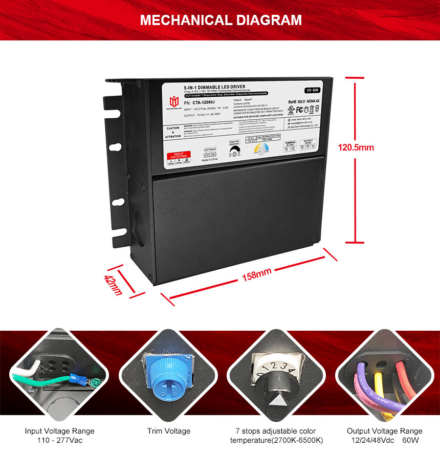 led power supply 12v 60w