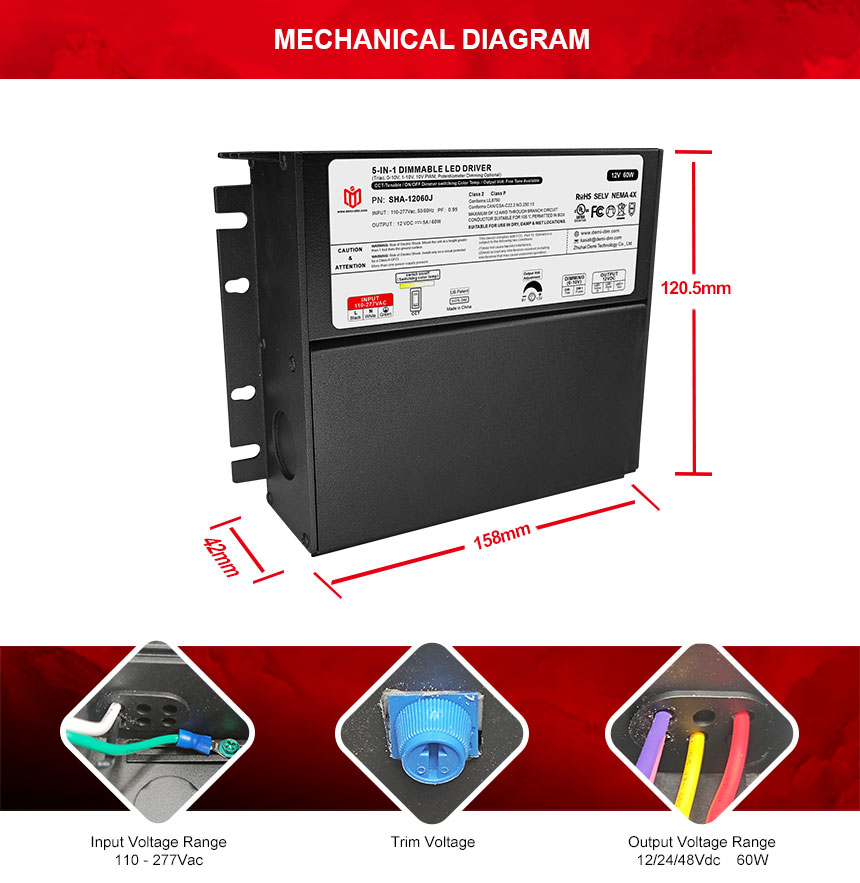 led power supply 12v 60w