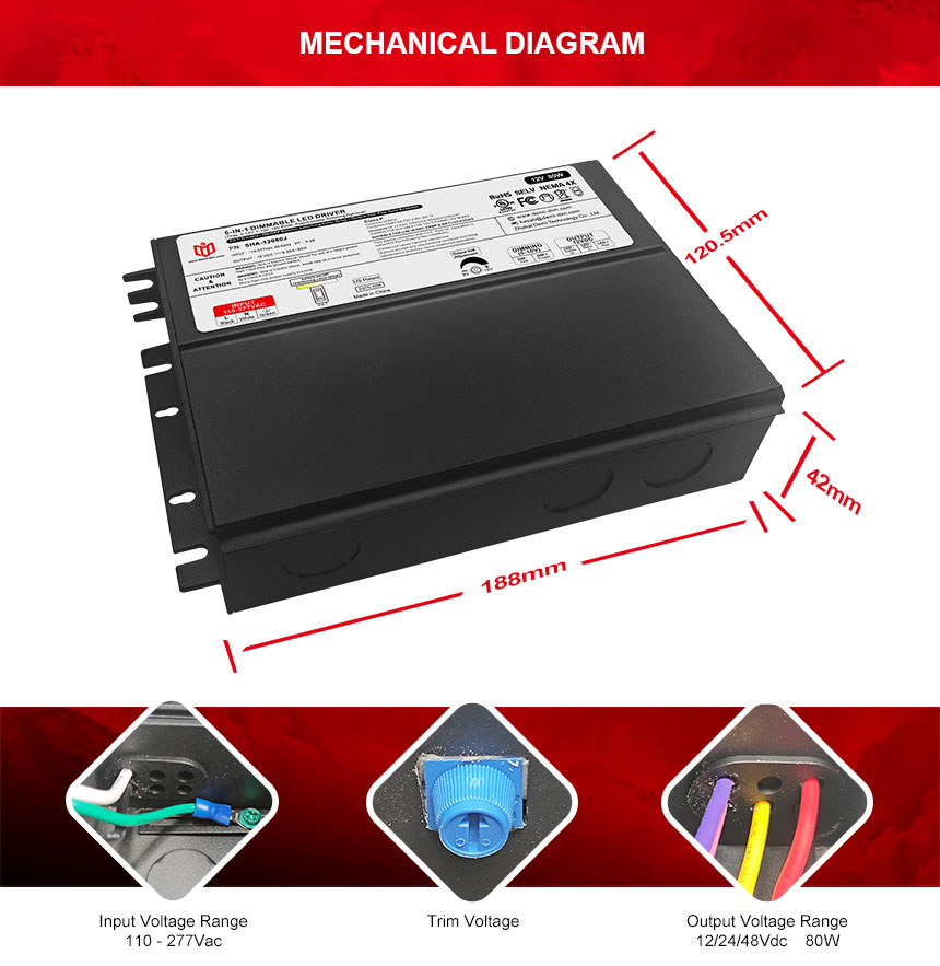 80w dimmable led driver