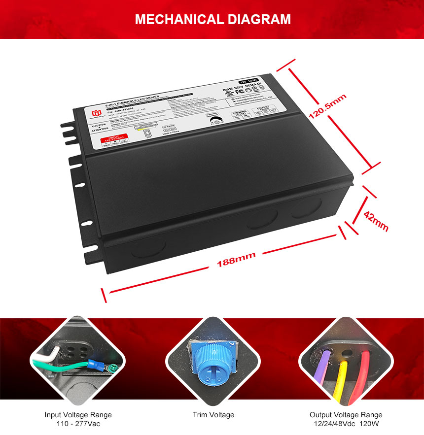 120w dimmable led driver