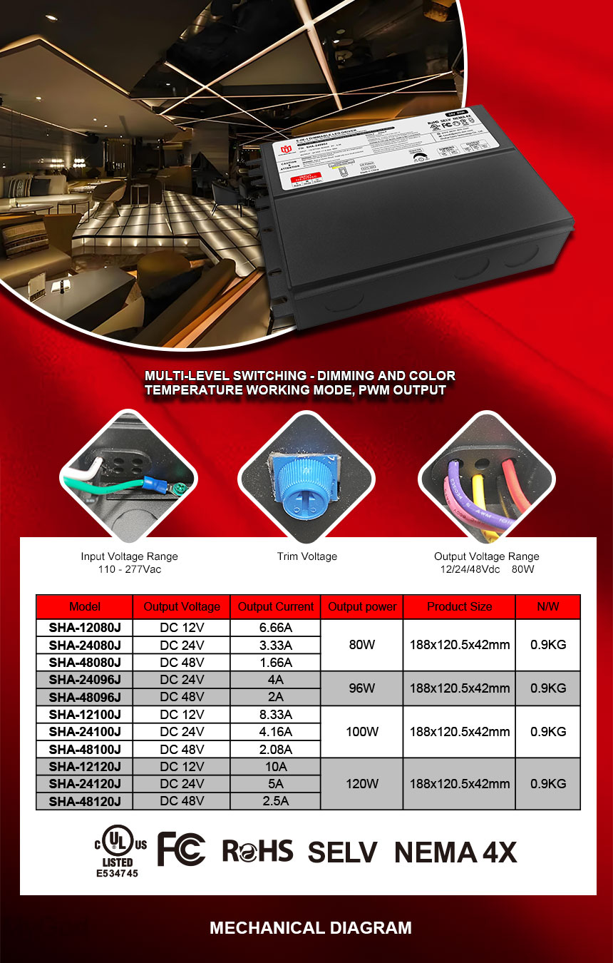 80w dimmable led driver